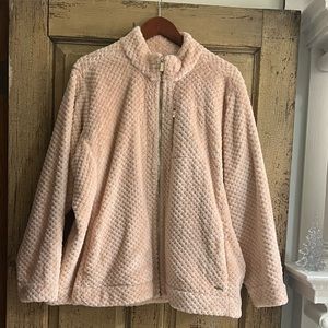 Calvin Klein Women 2X Pink Plush Jacket Coat